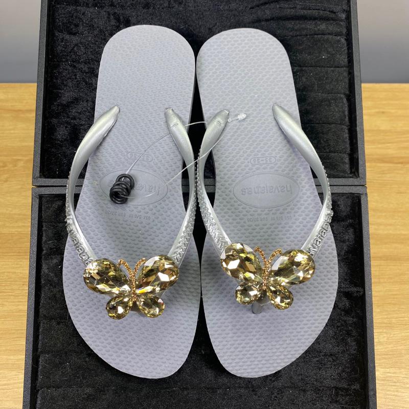 Dép xỏ ngón gắn Charm Búm Đá Vàng  vòng thâu quai 5