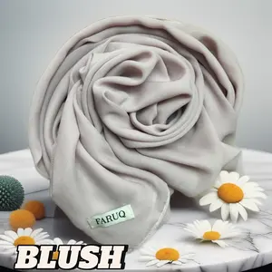 FARUQ Plain Square Segi Empat Pollycotton Jahit Tepi Anti Letoy Hijab Jilbab Bahan Grade A Lembut Tidak Kasar Serat Tidak Miring Size 110 cm x 110 cm Finishing Rapih