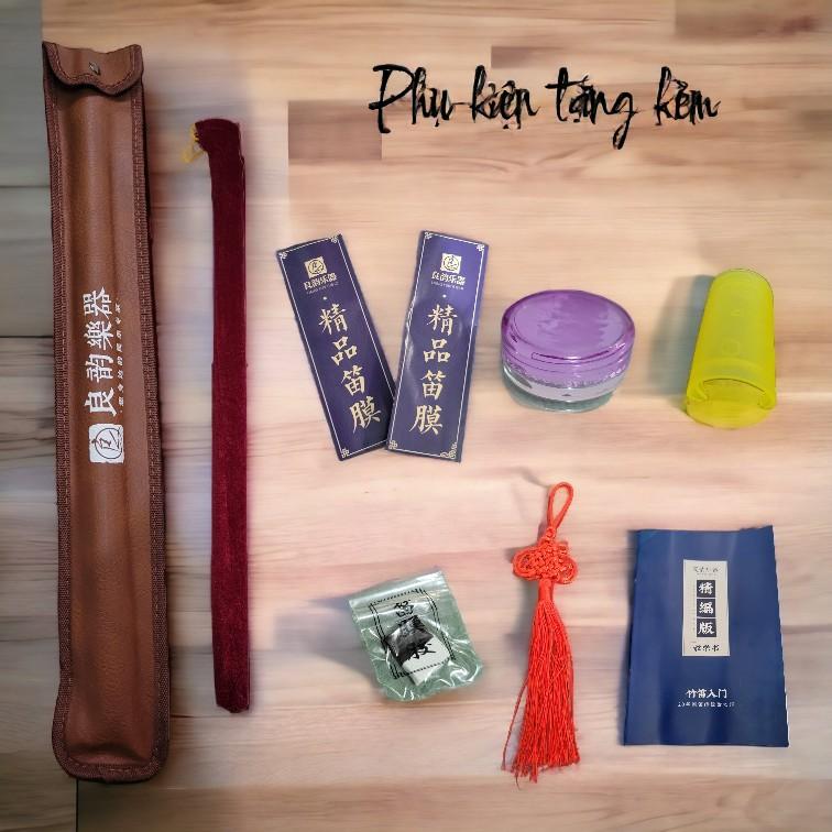 Product Introduction of Sáo Dizi Dọc cao cấp tone A4 | Nhạc cụ dễ chơi | Hình thức sáo tỉ mỉ | Nguyên liệu nứa già chọn lọc | Bộ phụ kiện có kèm túi da và màn rung loại sịn 4