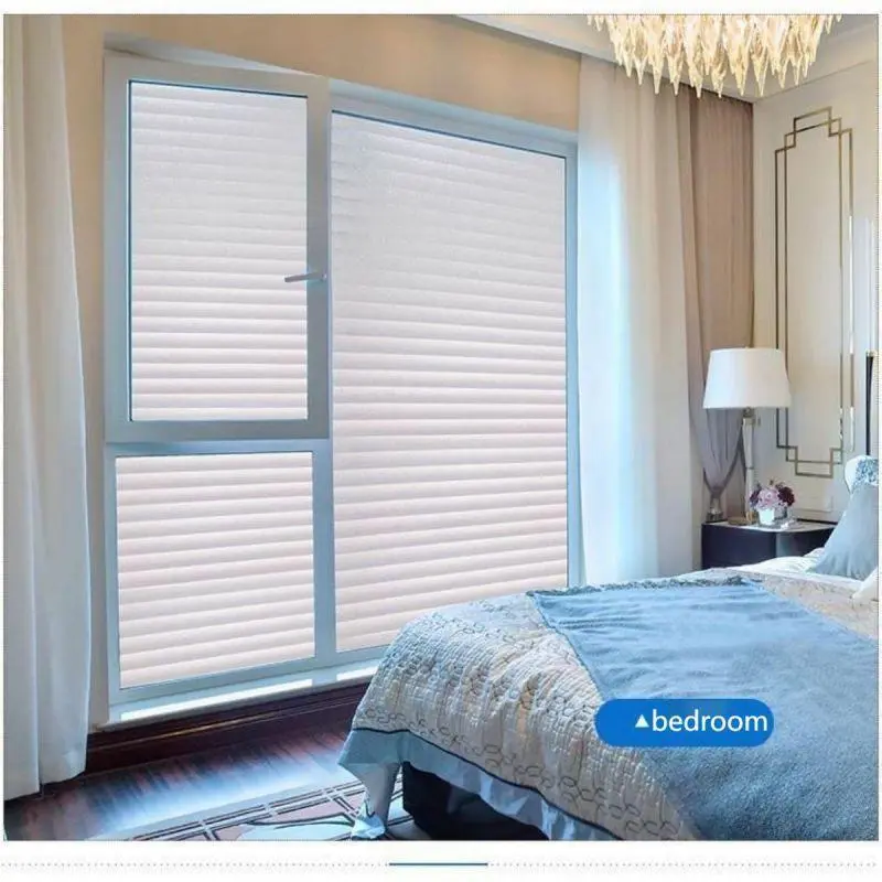 Privacy Matte Window Film, 1 Count Static Cling Window Film, Heat Insulation Window Sticker, Window Film for Home Office, Home Decor, Curtain Blinds, Adjustable Curtain Rods 3