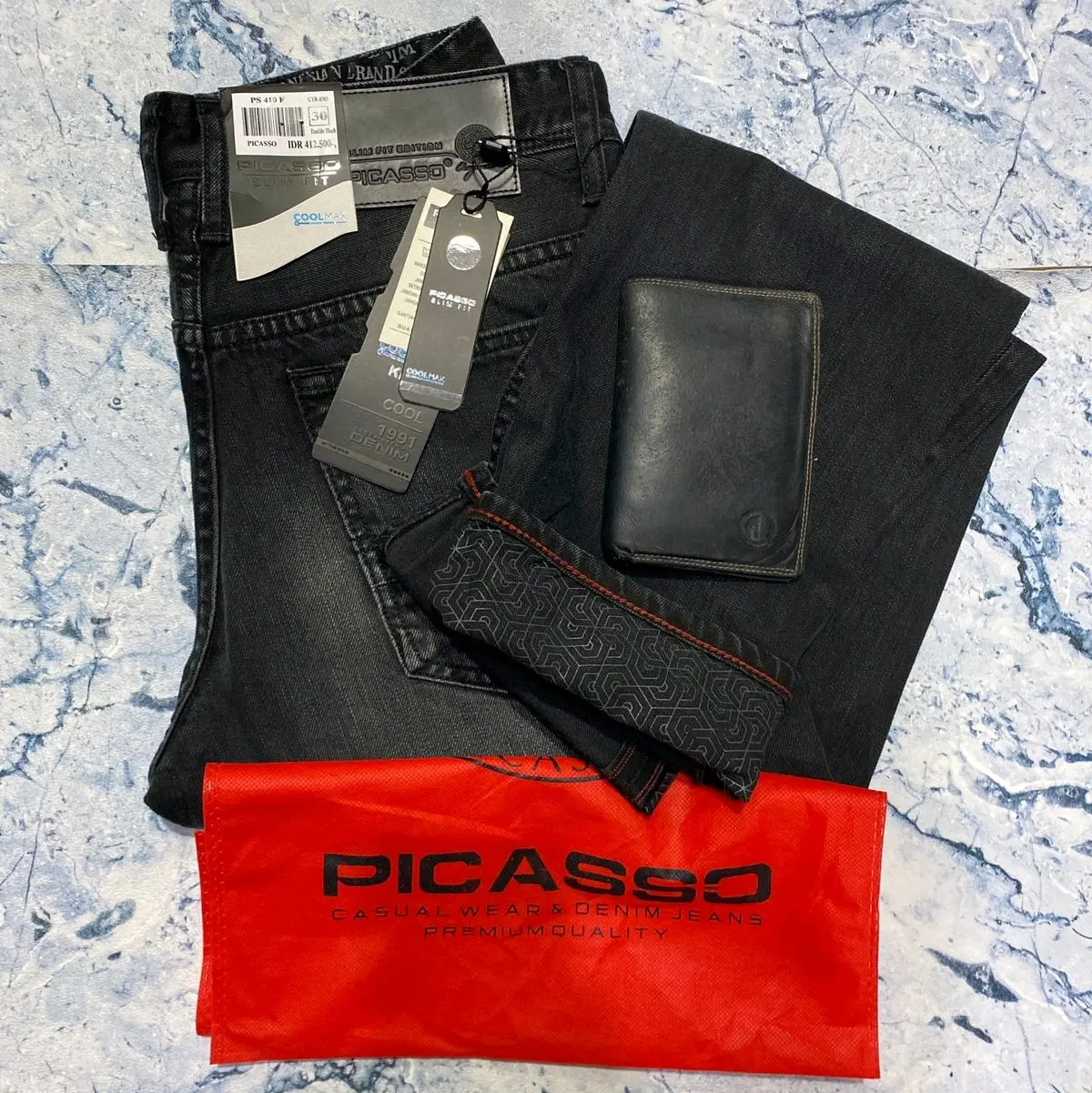 celana jeans denim pria picasso original non stret  reguler slimfit