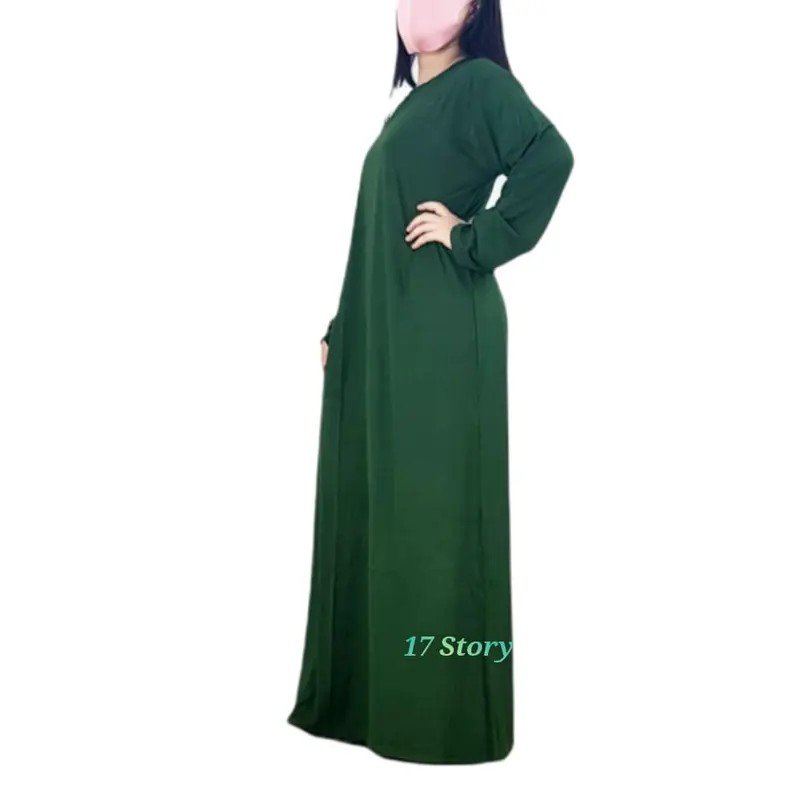 Gamis Kaos Jumbo Wanita Import Basic Premium Lengan Panjang Bahan Adem Dan Lembut Kekinian Size 5L XXXL XXL XL L 4008 3