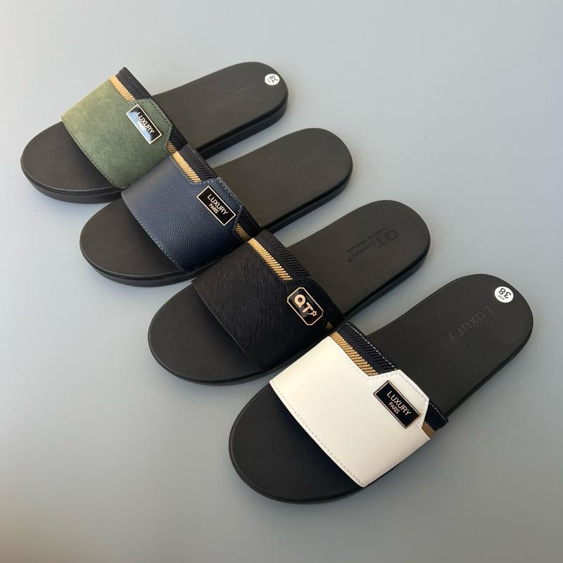 Dép Lê  [khâu quai có hộp 04]Chất Liệu Da Sít Khâu Quai Mặt Đế Nhám Mềm êm - Màu Trắng - Slipper, Cao Su