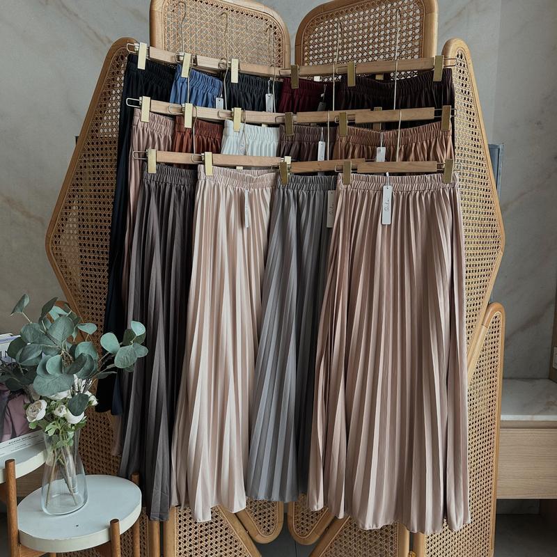 Oclo Plare Skirt Rok Wanita Flare Plisket Murah Casual Basic Dailywear 0