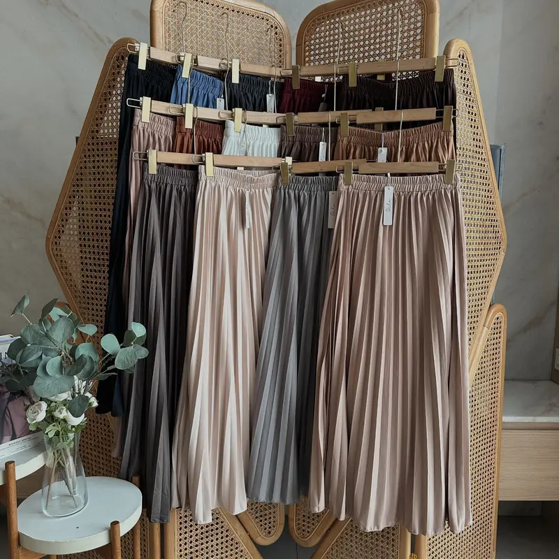 Oclo Plare Skirt Rok Wanita Flare Plisket Murah Casual Basic Dailywear 0
