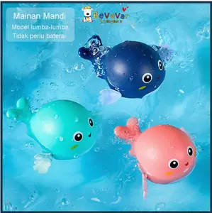 Mainan Mandi Bayi Bentuk DOLPHIN Berputar Di Kolam Berenang Biru