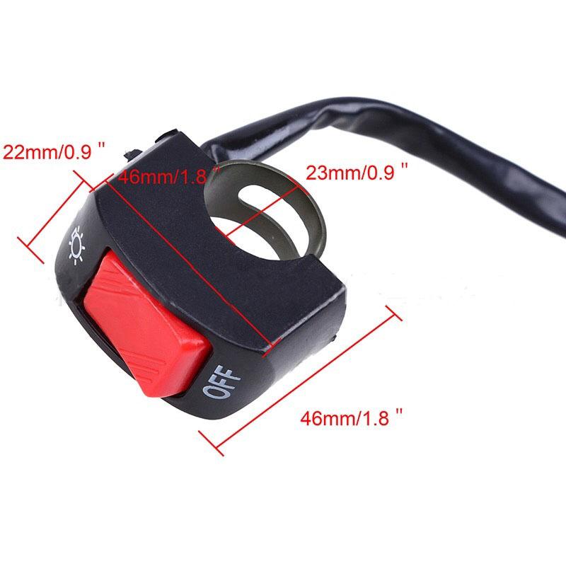 Product Introduction of 22mm 5 Colors Universal Motorcycle on-Off Switch Handlebar Button Bullet Connector Motorcycle Moto Trail Headlight Light Switch 26