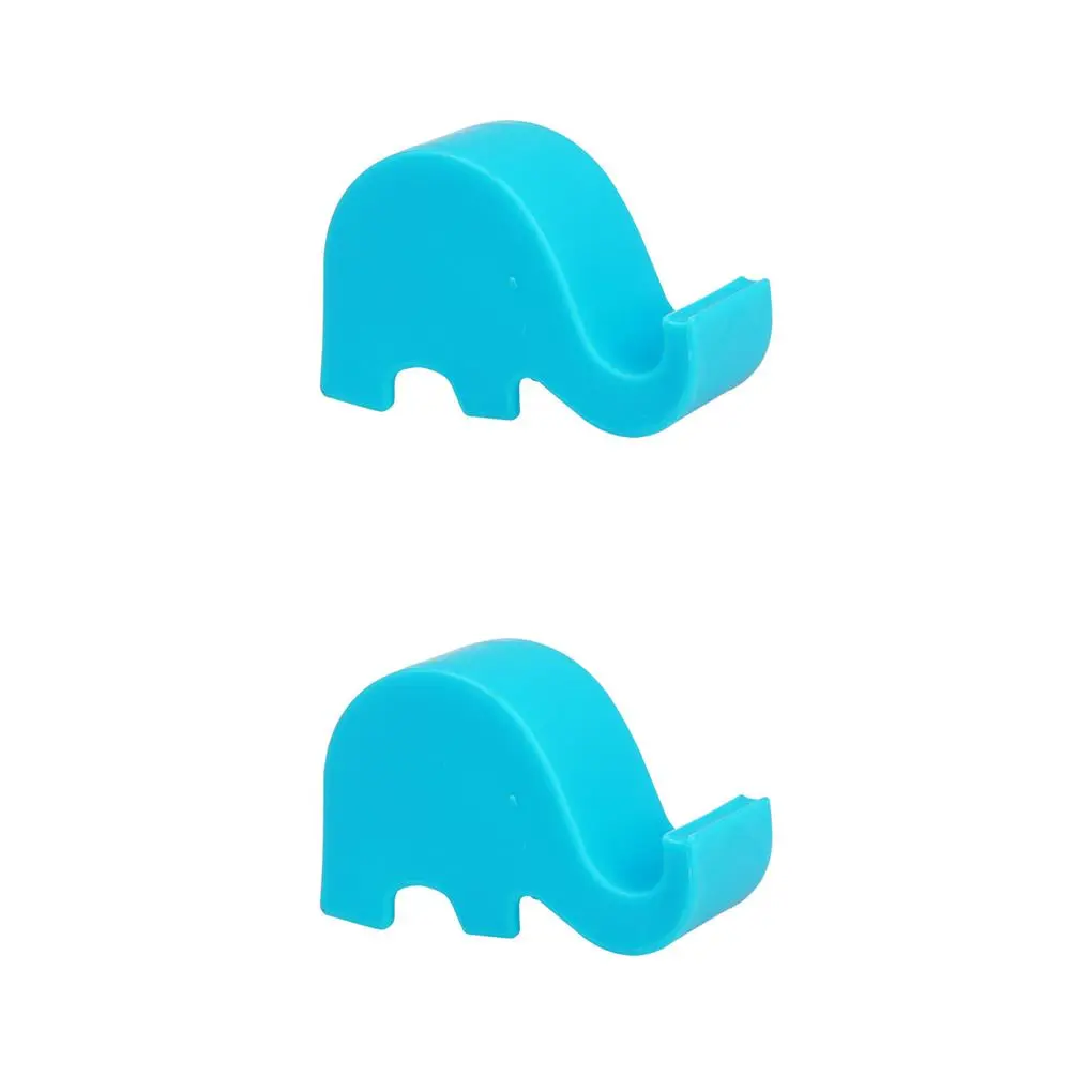 2 Set of Home Office Mobile Phone Holder Bracket Desktop Cartoon Animal Smartphone Stand Non-slip Support Cellphone Blue