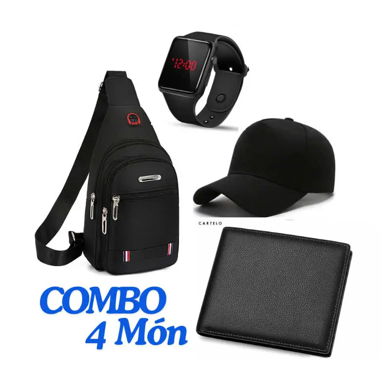 Combo Túi Đeo Chéo Thời Trang Vải Canvas Hàn Quốc- Và Đồng Hồ LED Sang Trọng - Đeo Vai, Bag 1