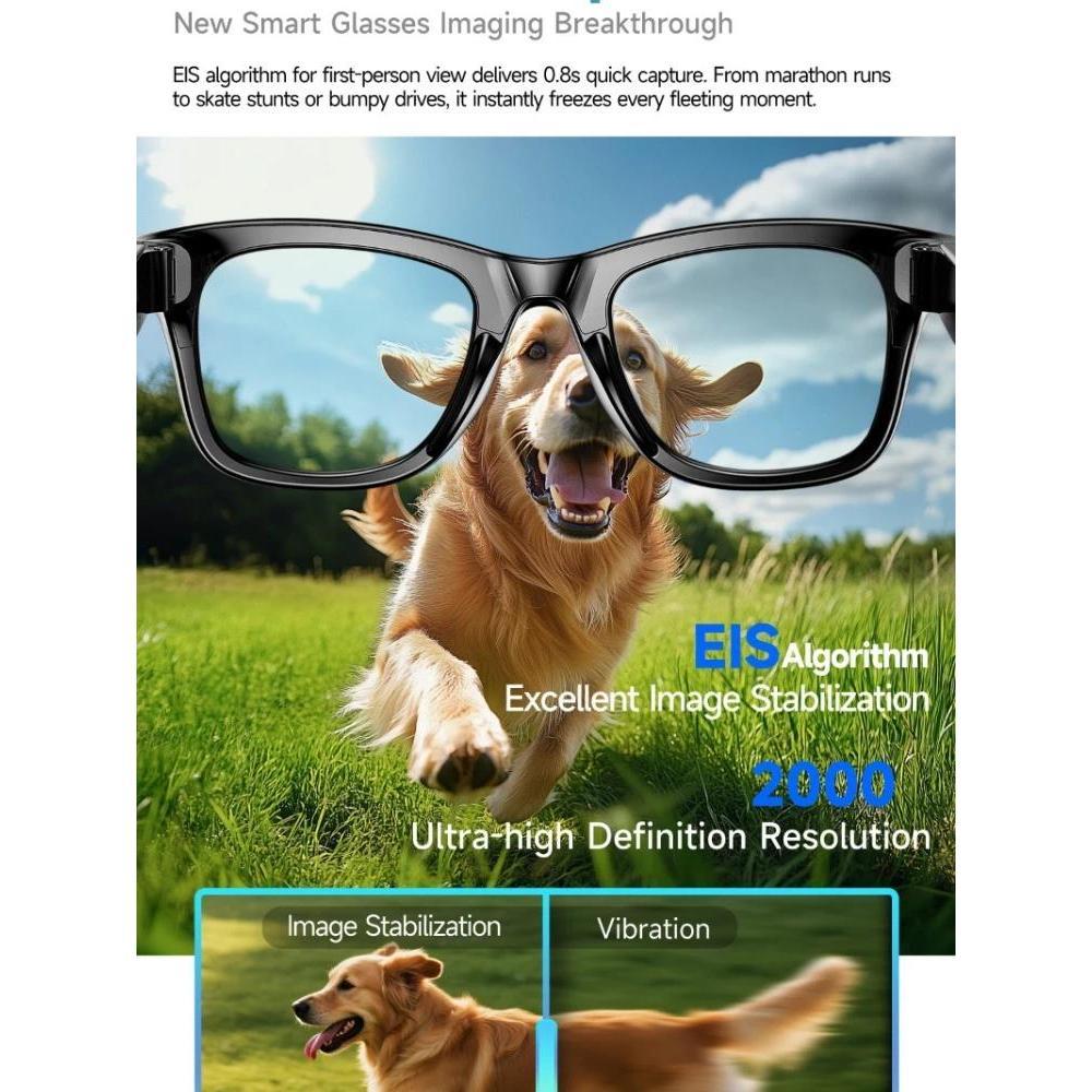 AI Camera Smart AI Translation Glasses 32 Million Pixels Sunglasses Wi-Fi Transfer Noise Reduction HD Photo and Video Anti-shake