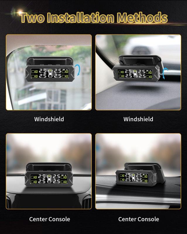 Product Introduction of 【SKIT】Car TPMS Tire Pressure Monitoring System And Time Display w/ Mounting Bracket, TPMS External Sensor, TPMS Internal Sensor, English Voice/Beep Alert,  TPMS Tyre Pressure Monitoring System, TPMS For Car Solar, Tire Pressure Gauge, Tire Pressure Sensor 2