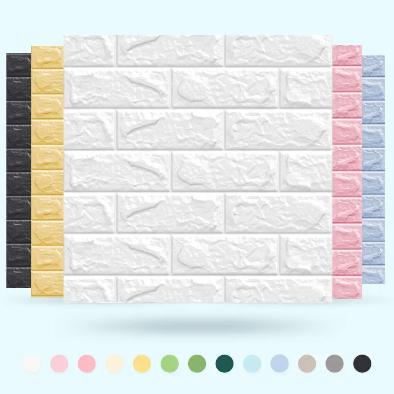 Wallpaper Self-Adhesive Soundproof Stereo Wall Stickers Bedroom Background Wall Insulation Wallpaper Foam Brick Dormitory Wall Stickers