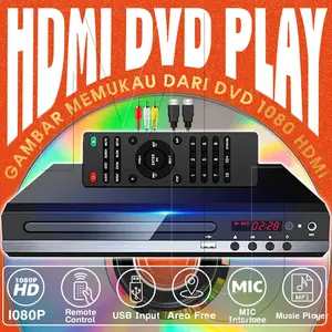 Dvd Media Player Hdmi 1080p Vcd Player Bonus Kabel Hdmi Pemutar Kaset Bisa Semua Kaset Dvd Player Multimedia Digital Dukungan Usb Digital Karaoke Hdmi Ukuran Dvd Vcd Cd Mp3 Mp4 Player Output Audio Video Pemutar Home Theatre Smart Tv Kompatibel