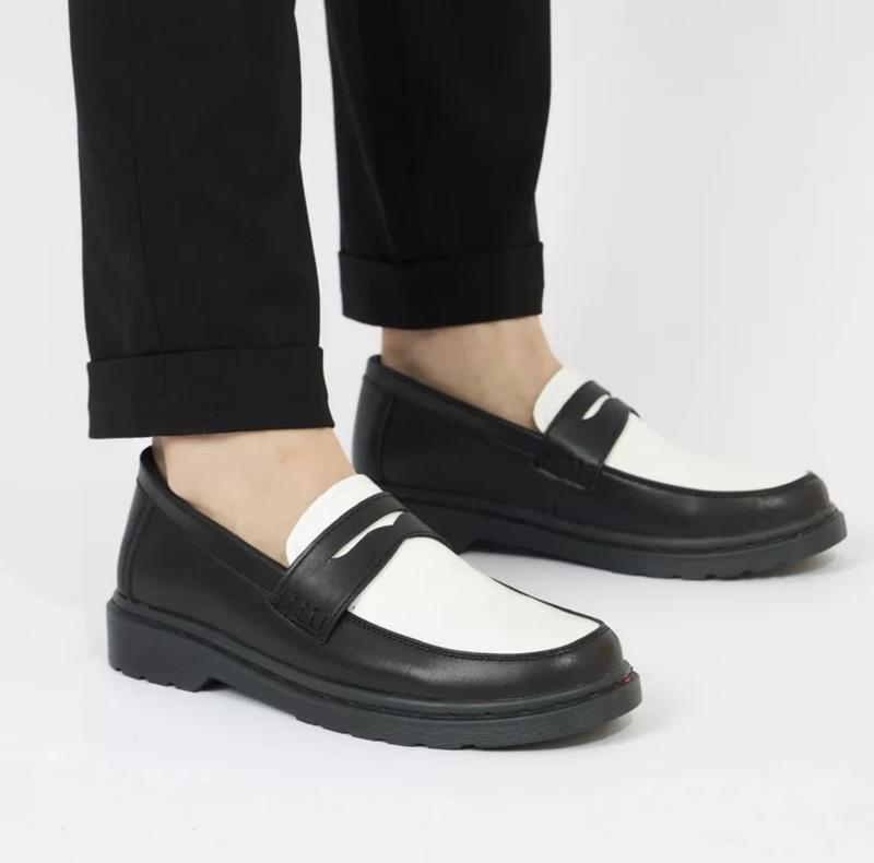 Product Introduction of Giày penny loafer back & white, giày lười đốc, khâu đế phối màu thời thượng ST 5