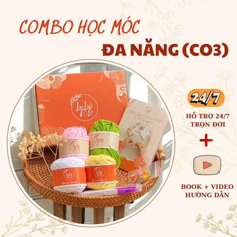 Set Móc Len Dành Cho Người Mới Bắt Đầu Lylcraft - Combo Đa năng (C03), Bộ Móc Len Cao Cấp Kèm Video Hướng Dẫn Cơ Bản Với Đầy Đủ Dụng Cụ Móc Len