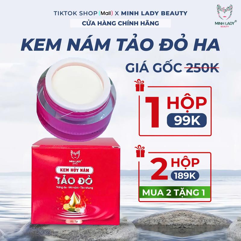 Kem nám TẢO ĐỎ Minh Lady 7g hỗ trợ nám tàng nhang trắng da