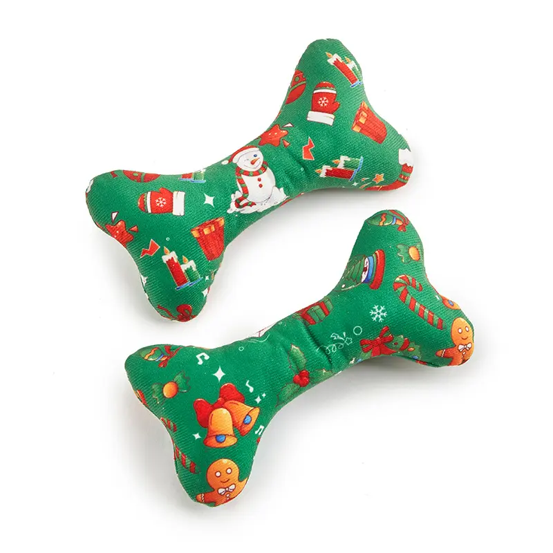 Christmas Dog Toy Bone with Sound for Pet Entertainment