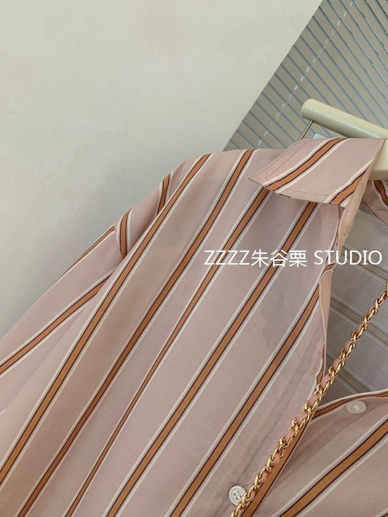 Product Introduction of Áo Sơ Mi Sọc, Ngoại Cỡ Cho Cô Gái Béo, Quần Áo Mùa Xuân Và Mùa Thu Cho Nữ, Dáng Rộng Vừa Vặn, 100,00kg, Phong Cách Phương Tây, Áo Sơ Mi Mỏng, Thời Trang Ins, Hàng Mới Về Năm 2024 Women Top 3