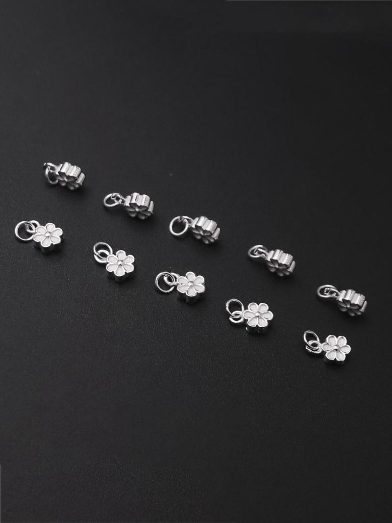 Product Introduction of S925 Sterling Silver Flower Design Pendant Charms, Fashionable DIY Jewelry Accessories for Bracelet & Necklace, Trendy All-match & Exquisite DIY Jewelry for Birthday Gift 4