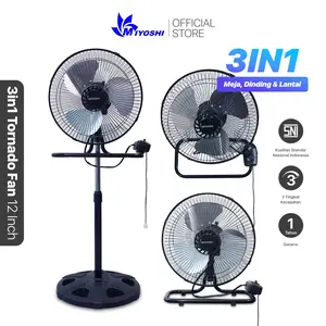MIYOSHI 3in1 12 inch / KIPAS ANGIN TORNADO 12 INCH / 3IN1 KIPAS ANGIN BERDIRI, DUDUK DAN NEMPEL DI TEMBOK