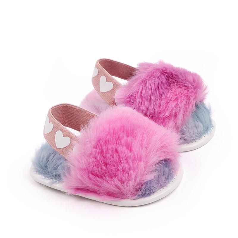 Product Introduction of 0-1 Year Old Elastic Baby Sandals Fashion Hairy Sandals Sneakers 10
