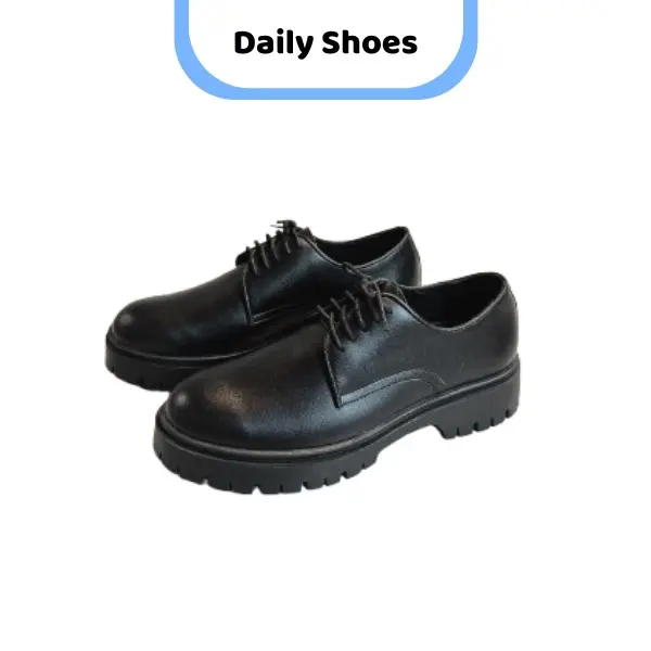 Daily Shoes Giày Da Nam- Giày CHUNKY DERBY Da Chống Nhăn Đế Cao Su 5cm Đế Bằng