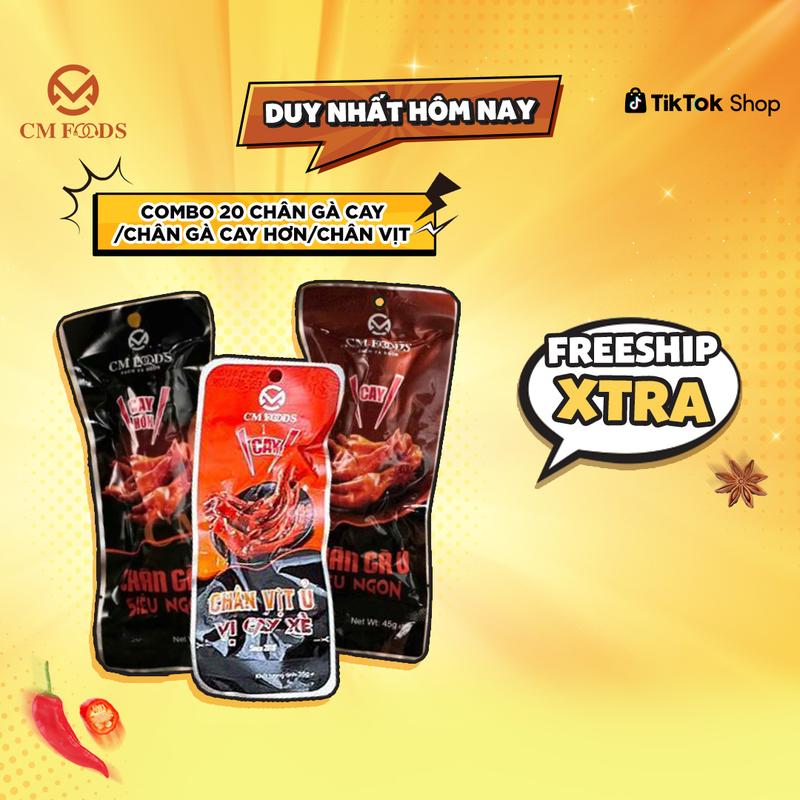Chân Gà Tươi CM FOODs - Combo 20 chân gà cay/chân gà cay hơn/chân vịt - Ăn vặt Việt Nam (NB)
