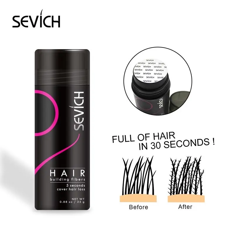 SEVICH Bột phấn phủ Keratin tạo sợi tóc làm dày tóc Che hói, tóc thưa và đường chân tóc 25g