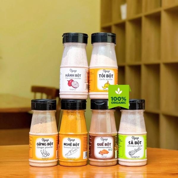 Gia vị ướp ăn dặm ( hàng bột, tỏi bột,  nghệ bột, xả bột, quế bột, gừng bột) hữu cơ cho bé