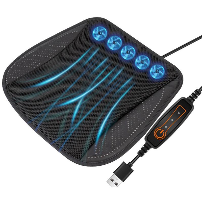 Product Introduction of Universal Car Seat Summer Cool Air Seat Cushion with USB Fan Fast Blowing Ventilation Seat Cooling Refrigerated Car Seat 26