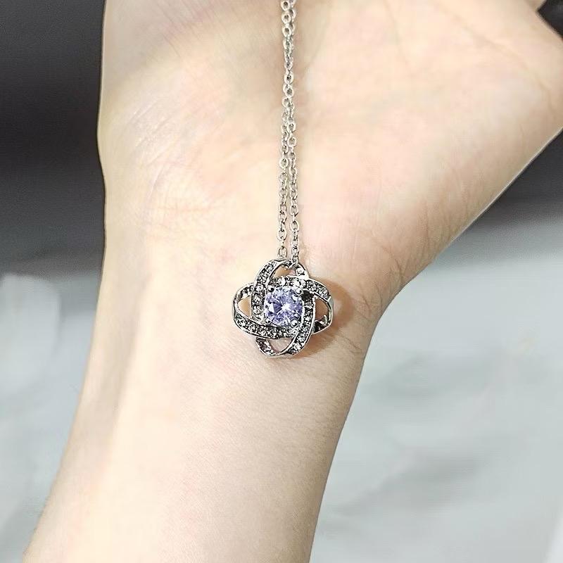 VB130 Mặt kèm dây vũ trụ đính Viên chủ Moissanite 6.0mm , xi vàng trắng 4 lớp 6