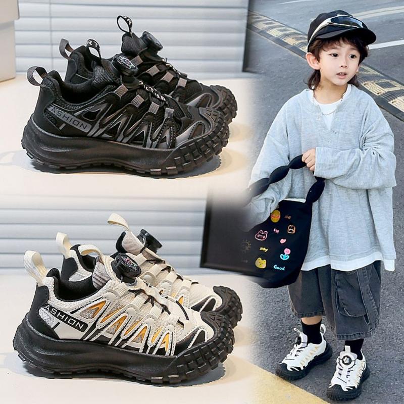  Giày thể thao khoá xoay viền sóng QC cao cấp cho bé trai từ 3 tuổi đến 10 tuổi Giày bé trai đi học giày thể dục cho bé Giày chạy bộ,leo núi chơi thể thao 