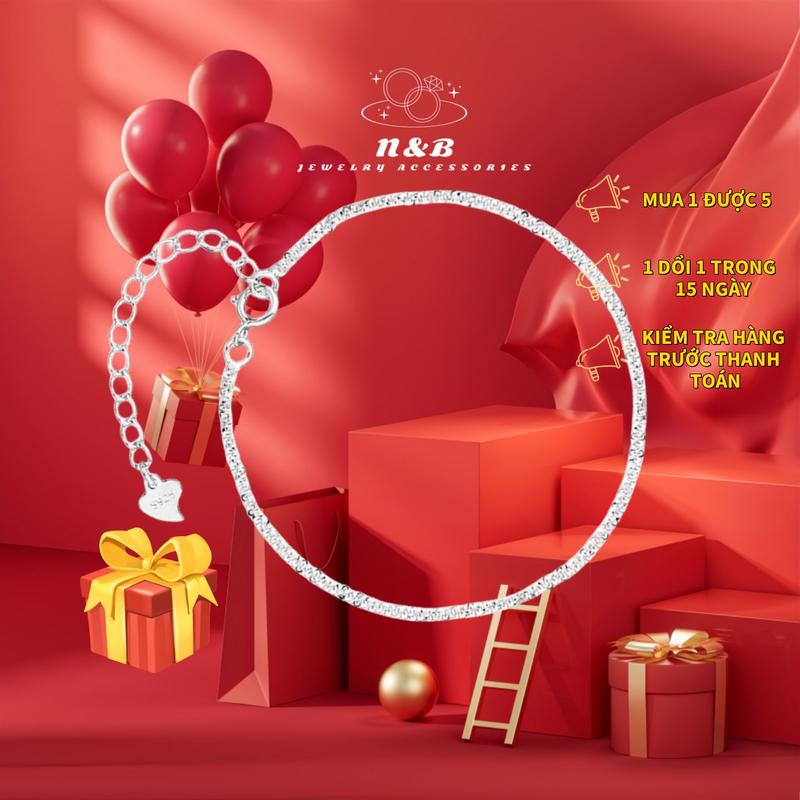 N&B Vòng Tay Lắc Tay Bạc Luxury Korea Phụ Kiện Thời Trang Cho Nữ VT08