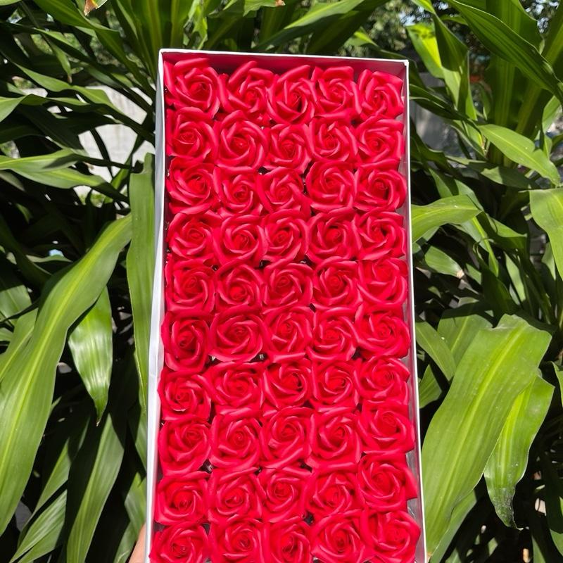 Hộp 50 bông hoa sáp thơm 3 lớp loại 1 đẹp