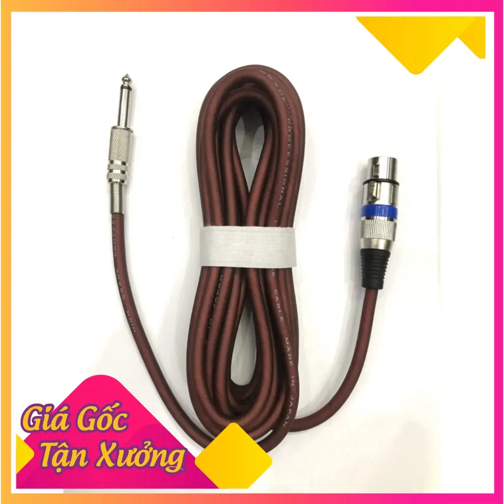 Dây mic cao cấp hát karaoke dài  5m 1 đầu 6 ly 1 đầu canon