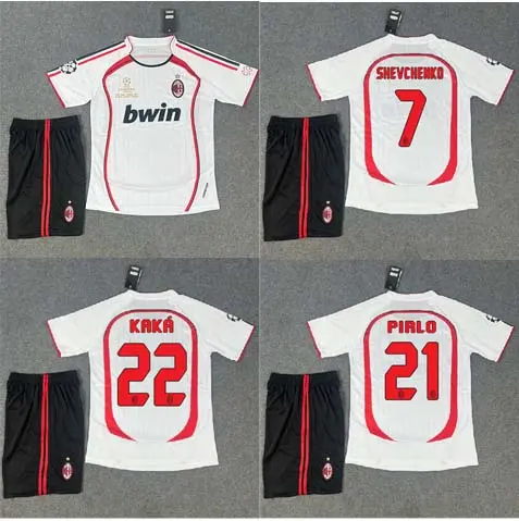 Bộ Quần Áo Bóng Đá, Áo Đá Banh CLB AC Milan Sân Khách 2007 - Vải Mè Cao Cấp