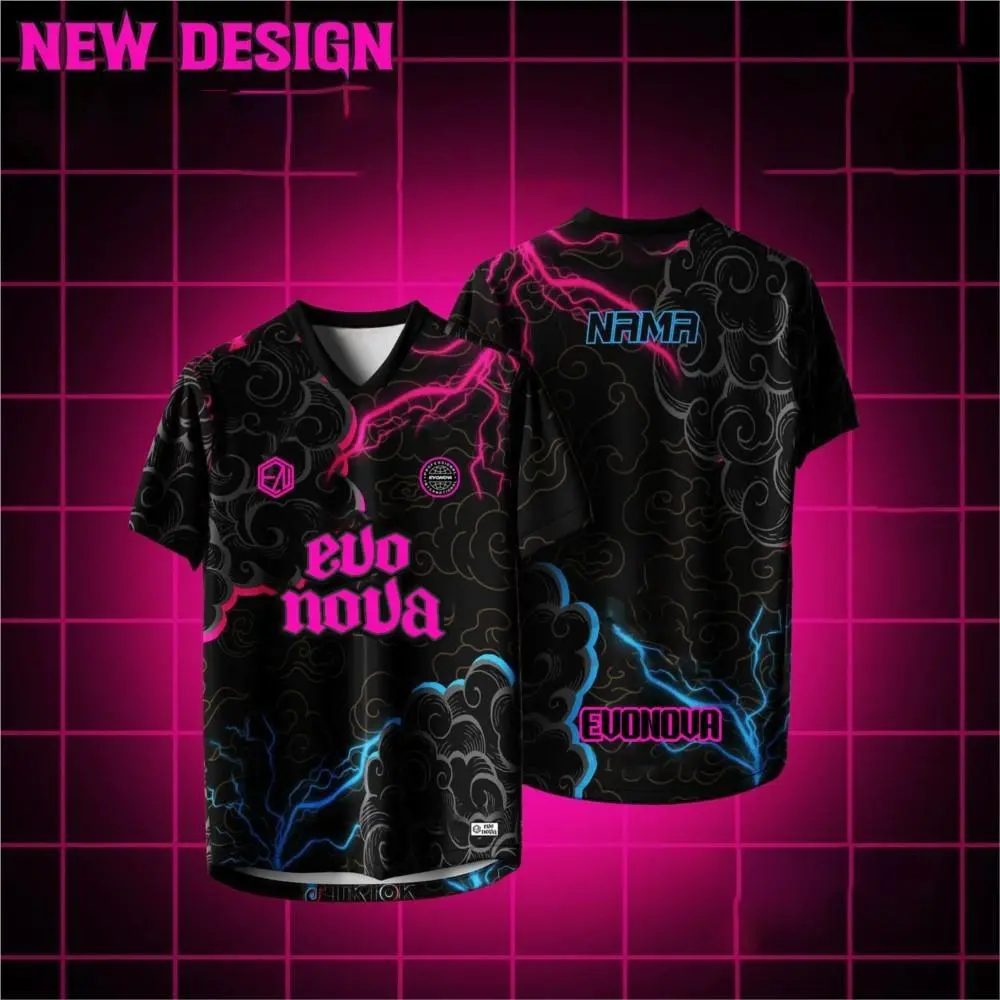 Dark Lightning Jersey - Edgy Custom Numbers, UV-Resistant & Breathable