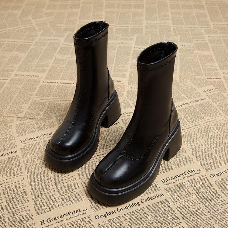 Product Introduction of Platform Martin Boots for Women, New Hot Style for Spring and Autumn, High Heel Ankle Boots, Korean Style Short Boots for Women 3
