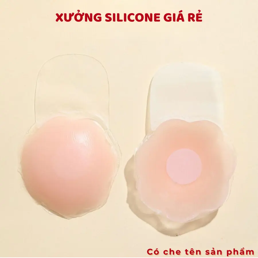 1 Cặp  Dán Nâng Ngực  Siêu Êm Sử Dụng Nhiều Lần - 0100 Nữ Women Kem Sen Voi mieng danti mieng dan silicone sinh học  hồng Bra miếng silicon