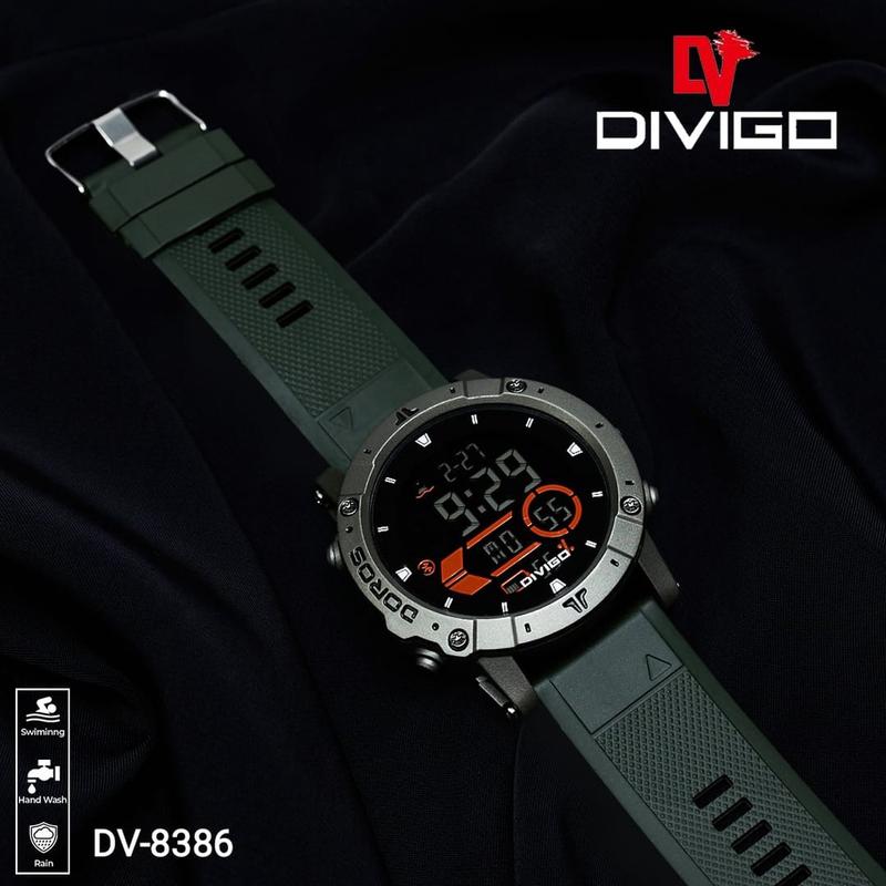 DIVIGO Jam Tangan Digital Pria DV-8386 Water Resistant 3ATM High Quality 3