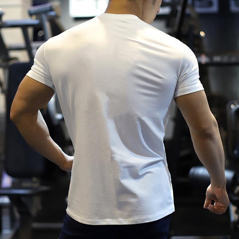 Product Introduction of 1Pcs Men's Summer Solid Color Slim Fit Elastic Loose Sports Short Sleeve 6