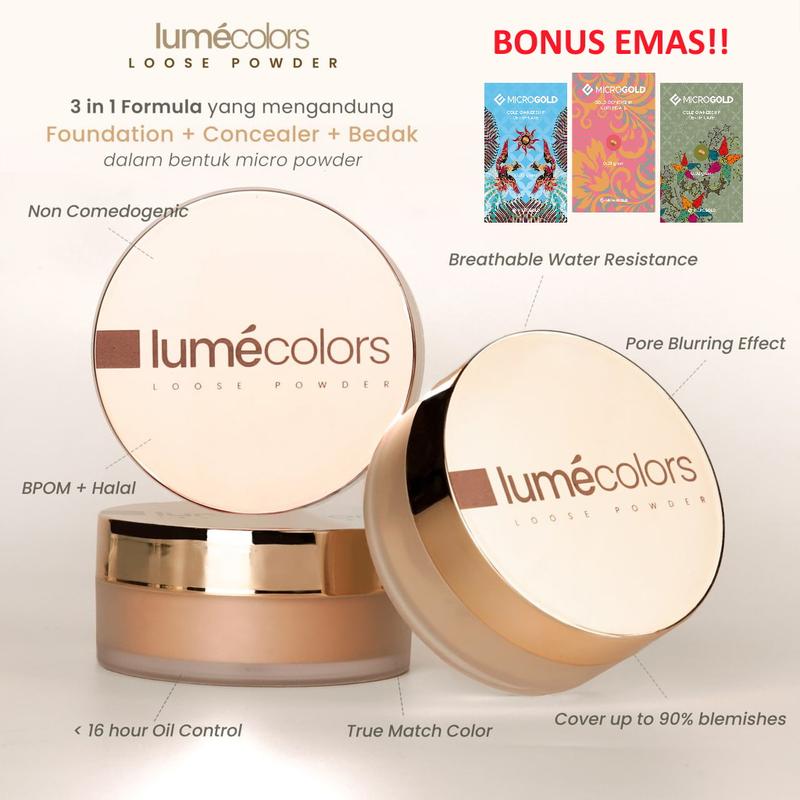 Lumecolors Loose Powder Pore Blurring Effect With Oil Control Bedak Tabur Tahan Lama Flawless Ringan 1