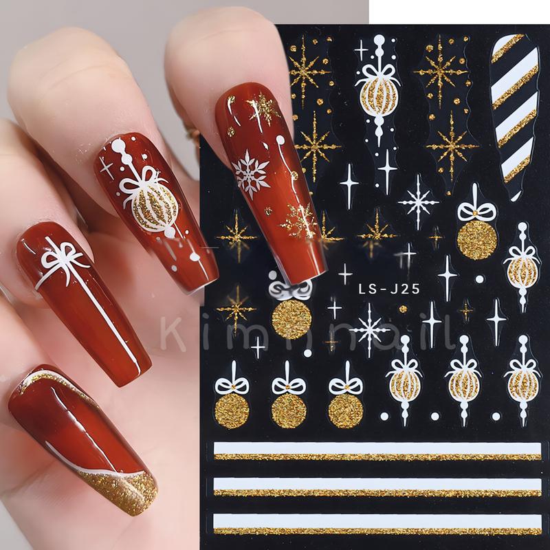  Sticker Noel nail miếng dán hình bông tuyết mùa Giáng Sinh Noel - phụ kiện trang trí móng tay - làm nail 