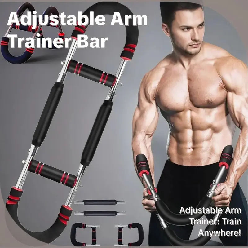 Adjustable Arm Trainer, Portable Power Twisted Bar, Detachable Design Fitness Equipment for Home Gym, Gym Accessories for Men and Women,  Gym Set 1