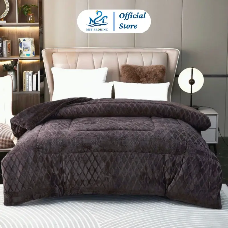 Chăn Lông Thỏ Cao Cấp M2T Bedding Màu Sắc Sang Trọng Quý Phái Cân Nặng 4Kg Kích Thước 2Mx2M3 - Hỗ Trợ Đơn Hàng Theo Yêu Cầu