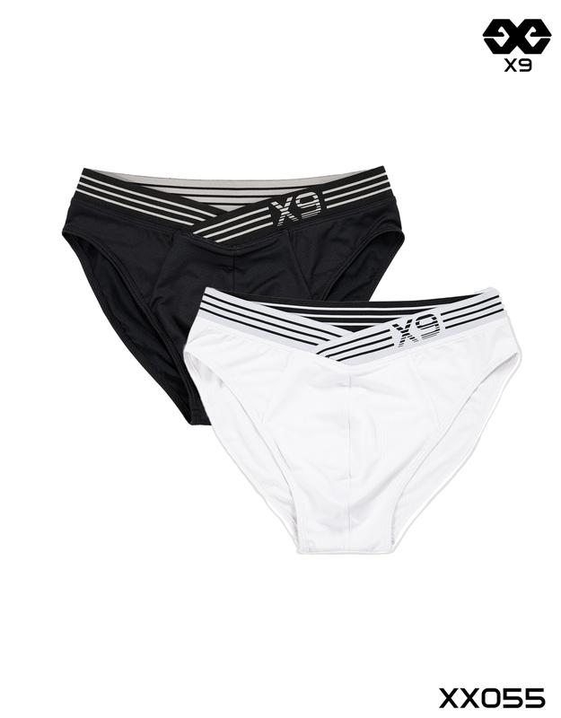 Combo 2 Quần Lót Nam Tam Giác Đai Xéo Cao Cấp- XX055 - Thương Hiệu X9 boxers/trunks đan chéo đồ lót thanh lịch dây quần  lot