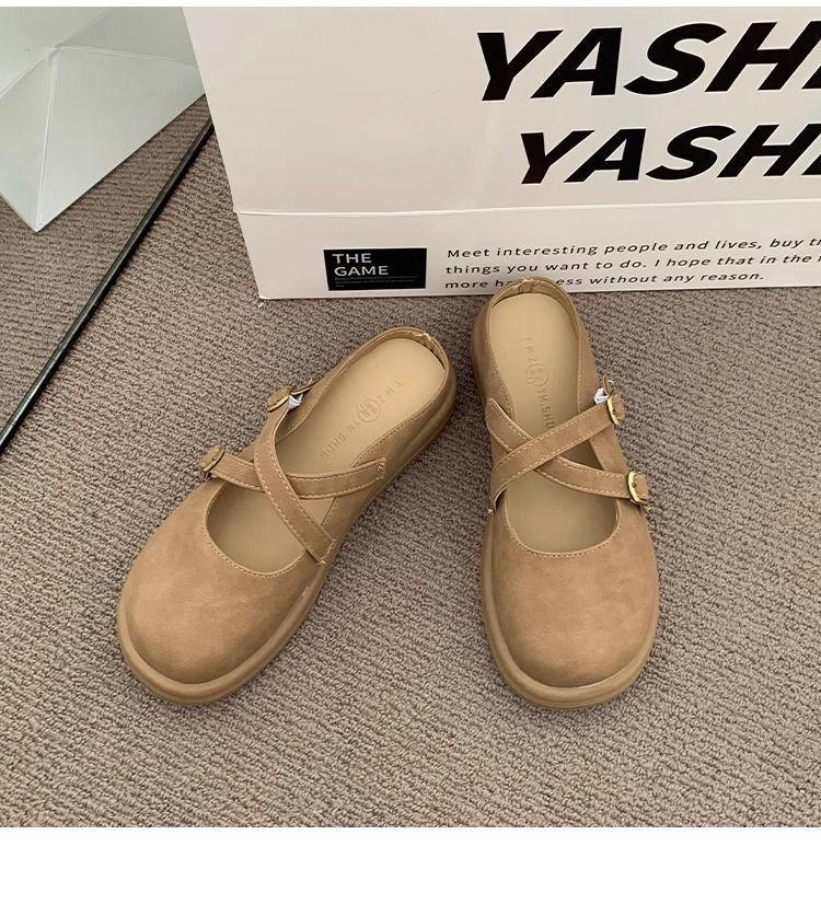 Product Introduction of Half Slippers Women Summer Outdoor Comfortable Flat Shoes College Style Mules Sandals 22