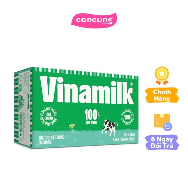  Thùng Sữa tươi tiệt trùng có đường Vinamilk 180ml - 12 lốc 