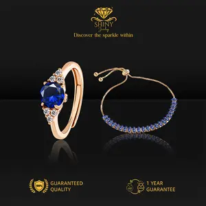 OS2-D162 Set Cincin & Gelang Wanita Cranberry Jewelry Premium Lapis Emas 18k Anti Luntur Anti Berubah Warna Garansi 1 Tahun Resmi Size Adjustable Kualitas Grade Terbaru Aksesoris Perhiasan Cincin Nikah Permata VVS1 Elegan COD