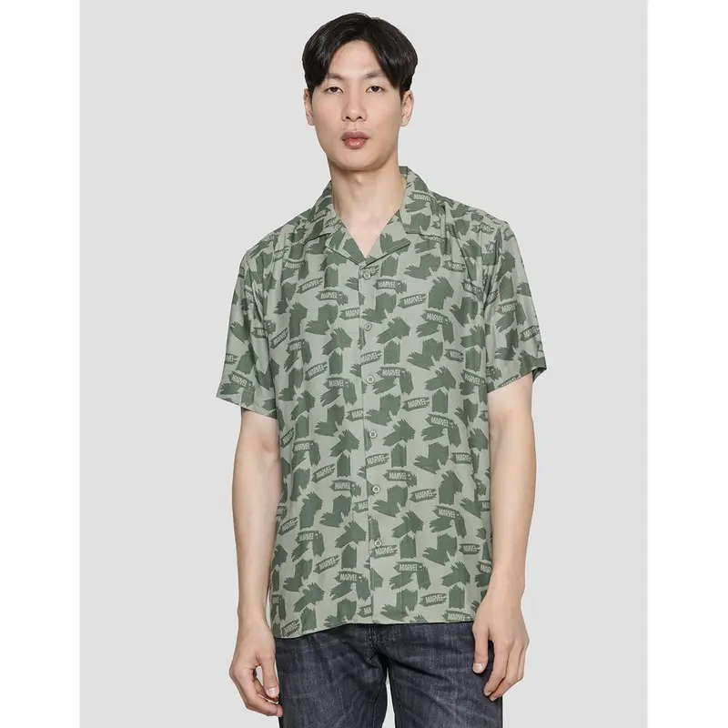 Marvel all Logo Kemeja Casual Pria 120284587 0